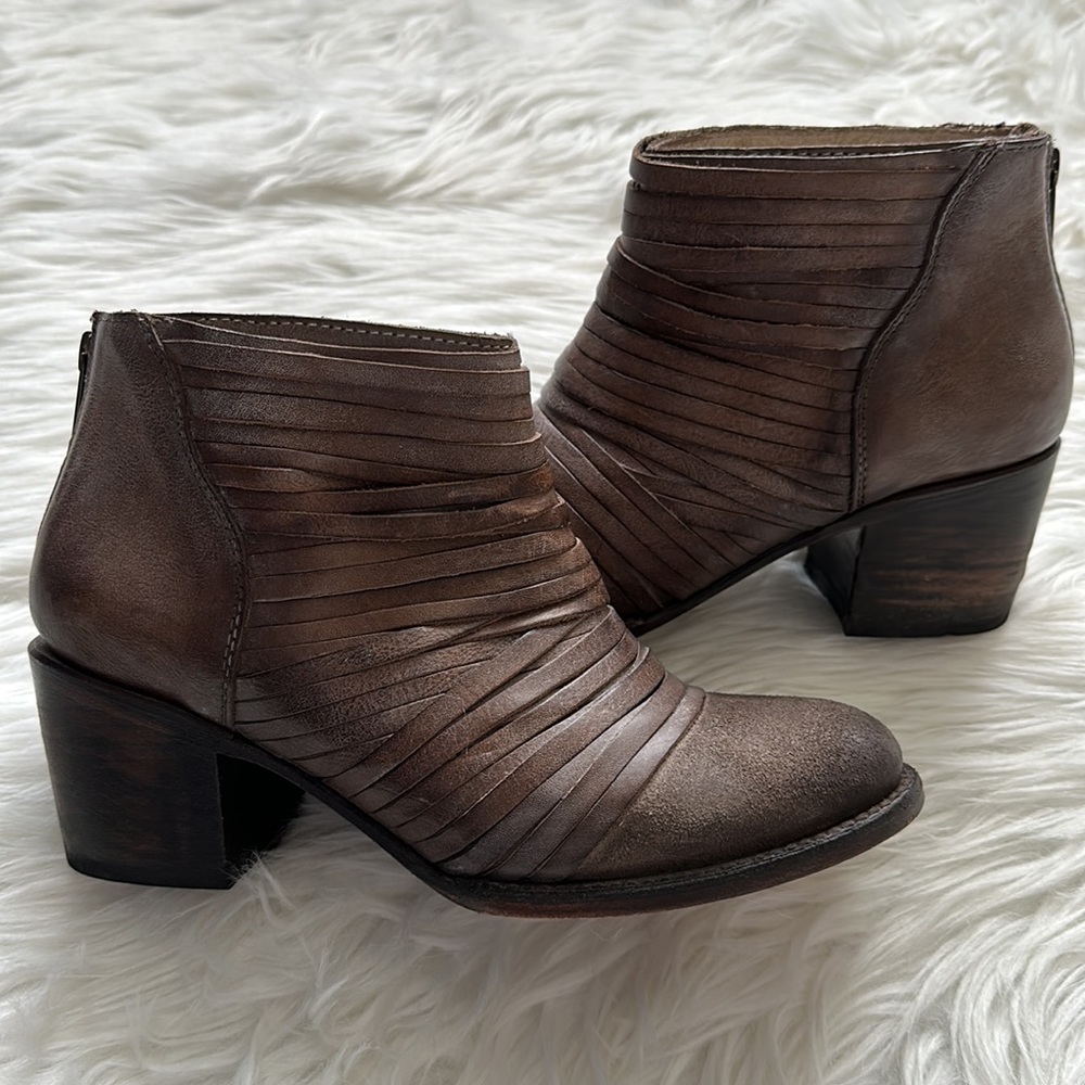 Freebird By Steven Cain Brown Leather Ankle Boot Size 8